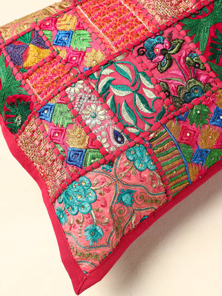 Beautiful Khambodia Decor Sofa Pillow Case Cotton Patchwork Pink Cushion Cover 24