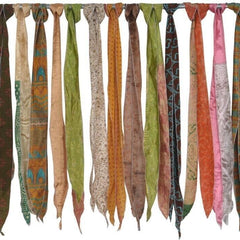 Lot of 200 Pcs Recycle Sari Sashes Head Wrap Neck Tie Scarf Silk Belt Soft Fabric - kraafty-com