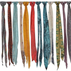 Lot of 200 Pcs Recycle Sari Sashes Head Wrap Neck Tie Scarf Silk Belt Soft Fabric - kraafty-com
