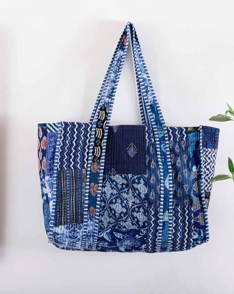 Make-up Bag Floral Patchwork Printed Pure Cotton Quilted Bag Patchwork Women Bag Indian Quilted Cotton Bag Shoulder Bag Market Shopping Bags