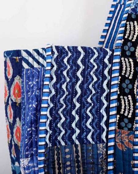 Make-up Bag Floral Patchwork Printed Pure Cotton Quilted Bag Patchwork Women Bag Indian Quilted Cotton Bag Shoulder Bag Market Shopping Bags