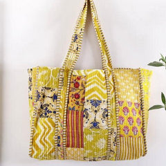 Quilted Cotton Handprinted Reversible Large Pink Animal Printed Tote Bag Eco friendly Sustainable Sturdy Grocery Shopping Handmade Art Boho