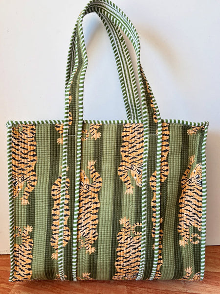 Cotton Floral Hand Block Printed Bags, Cotton Quilted Tote Bags, Eco Friendly Tote Bags, Women Shopping Bags, Block Print Bags