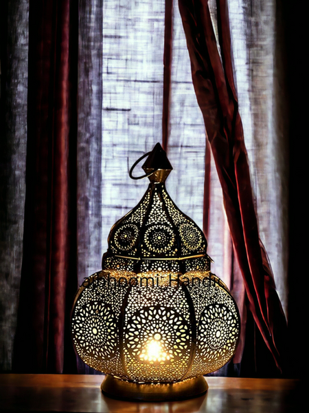 The Decor Affair Moroccan Vintage Lantern Lights Lamp Ziva 30cm Silver Large | Oriental Garden Outdoor Hanging Lanterns for Candles as Decorations | Arabian Indoor Candle Tea Light Holders as Indian P - 6