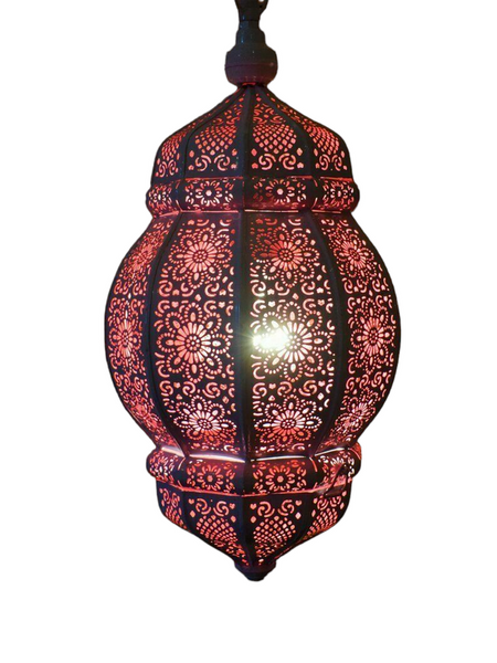 The Decor Affair Moroccan Vintage Lantern Lights Lamp Ziva 30cm Silver Large | Oriental Garden Outdoor Hanging Lanterns for Candles as Decorations | Arabian Indoor Candle Tea Light Holders as Indian P - 4