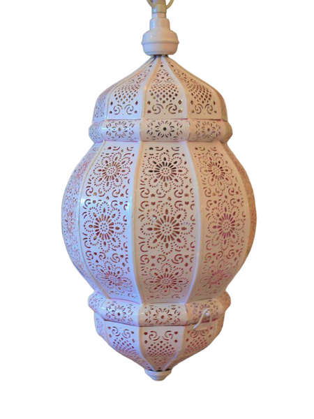 The Decor Affair Moroccan Vintage Lantern Lights Lamp Ziva 30cm Silver Large | Oriental Garden Outdoor Hanging Lanterns for Candles as Decorations | Arabian Indoor Candle Tea Light Holders as Indian P - 4