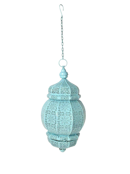 The Decor Affair Moroccan Vintage Lantern Lights Lamp Ziva 30cm Silver Large | Oriental Garden Outdoor Hanging Lanterns for Candles as Decorations | Arabian Indoor Candle Tea Light Holders as Indian P - 3