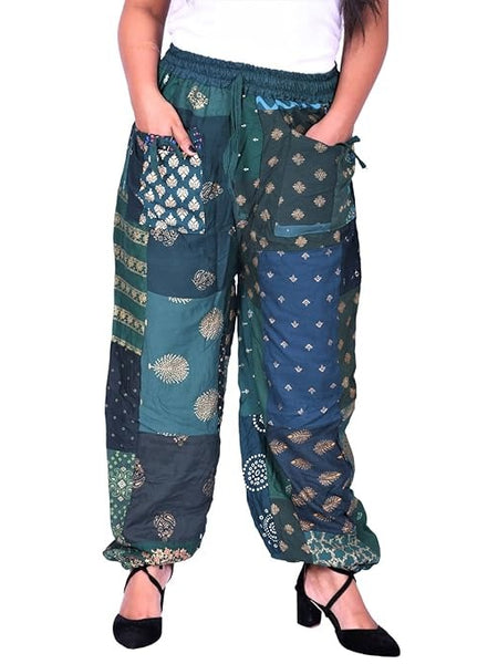 Handmade Patch Work Harem Pant. Boho Hippie Harem Trouser Pant, Bohemian Yoga Pant, Unisex Size Harem Pant, One Size Trouser pant - 3