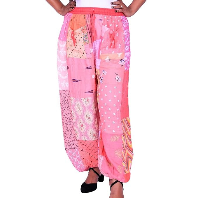 Handmade Patch Work Harem Pant. Boho Hippie Harem Trouser Pant, Bohemian Yoga Pant, Unisex Size Harem Pant, One Size Trouser pant - 1
