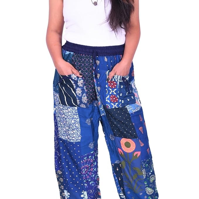 Handmade Patch Work Harem Pant. Boho Hippie Harem Trouser Pant, Bohemian Yoga Pant, Unisex Size Harem Pant, One Size Trouser pant - 5