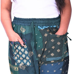 Handmade Patch Work Harem Pant. Boho Hippie Harem Trouser Pant, Bohemian Yoga Pant, Unisex Size Harem Pant, One Size Trouser pant - 3