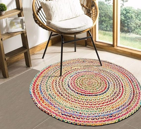 Natural Handcrafted Braided Jute Rug Rustic, Durable & Anti-Skid Carpet for Home Decor by The Home Talk - 6