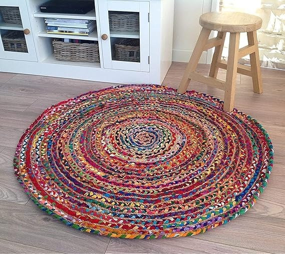 Natural Handcrafted Braided Jute Rug Rustic, Durable & Anti-Skid Carpet for Home Decor by The Home Talk - 4