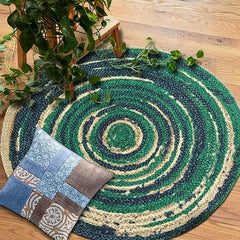 Natural Handcrafted Braided Jute Rug Rustic, Durable & Anti-Skid Carpet for Home Decor by The Home Talk - 3