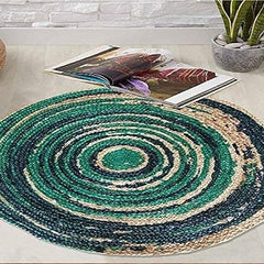 Natural Handcrafted Braided Jute Rug Rustic, Durable & Anti-Skid Carpet for Home Decor by The Home Talk - 3