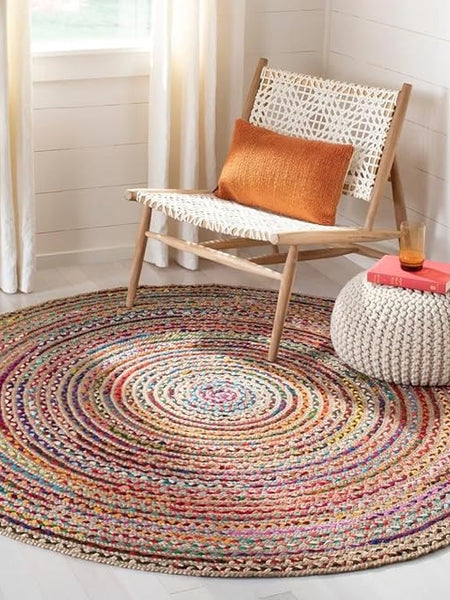 Natural Handcrafted Braided Jute Rug Rustic, Durable & Anti-Skid Carpet for Home Decor by The Home Talk - 5
