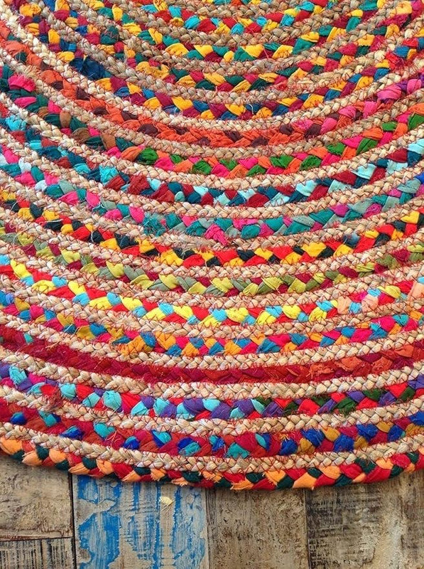 Natural Handcrafted Braided Jute Rug Rustic, Durable & Anti-Skid Carpet for Home Decor by The Home Talk - 4