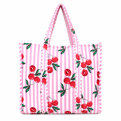 Lightweight Cotton Pink Floral Tote Bag for Everyday Use - kraafty-com