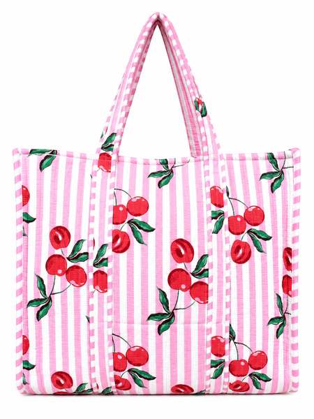 Lightweight Cotton Pink Floral Tote Bag for Everyday Use - kraafty-com