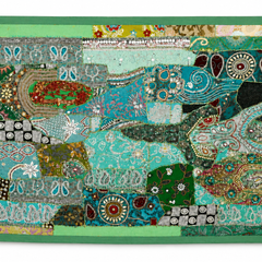 Large Cotton Wall GreenTapestry — Khambhadiya Boho Bedroom Decor