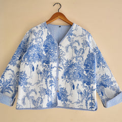 Cotton Handcrafted Kantha Jacket Print Patchwork Women's Quilted Reversible Coat, Kimono Indian Hand Block Printed Vintage