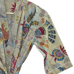 Floral Print Cotton Kimono Bath Robe