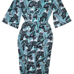 Floral Print Cotton Kimono Bath Robe