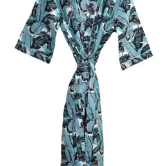 Floral Print Cotton Kimono Bath Robe