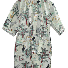 Floral Print Cotton Kimono Bath Robe