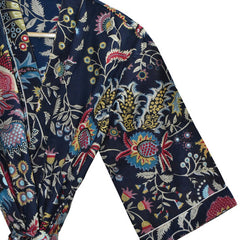 Floral Print Cotton Kimono Bath Robe