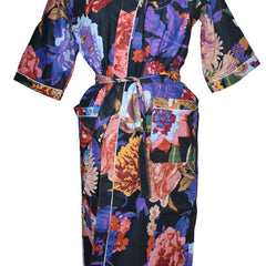 Floral Print Cotton Kimono Bath Robe