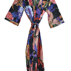 Floral Print Cotton Kimono Bath Robe