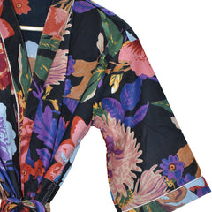Floral Print Cotton Kimono Bath Robe