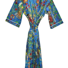 Floral Print Cotton Kimono Bath Robe