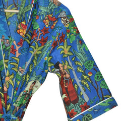 Floral Print Cotton Kimono Bath Robe