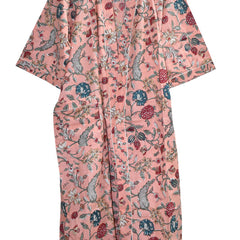 Floral Print Cotton Kimono Bath Robe