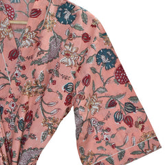 Floral Print Cotton Kimono Bath Robe