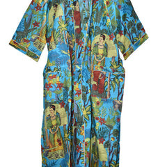 Floral Print Cotton Kimono Bath Robe