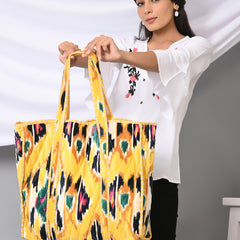 Quilted cotton handprinted reversible large floral patch work stripe tote bag eco friendly Sturdy Grocery Shopping Artist Boho - 30