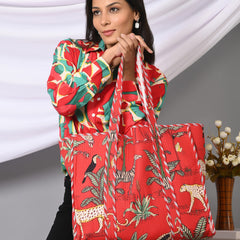 Quilted cotton handprinted reversible large floral patch work stripe tote bag eco friendly Sturdy Grocery Shopping Artist Boho - 28