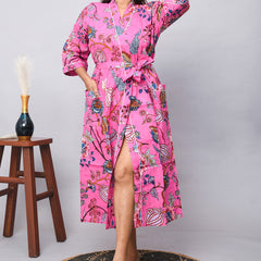 100% Cotton Indian Beach Kimono Robe ,Kimono Robe,Cotton Robe,Shower Robe, Maternity Robe Bath robe Dressing Gown Beachwea