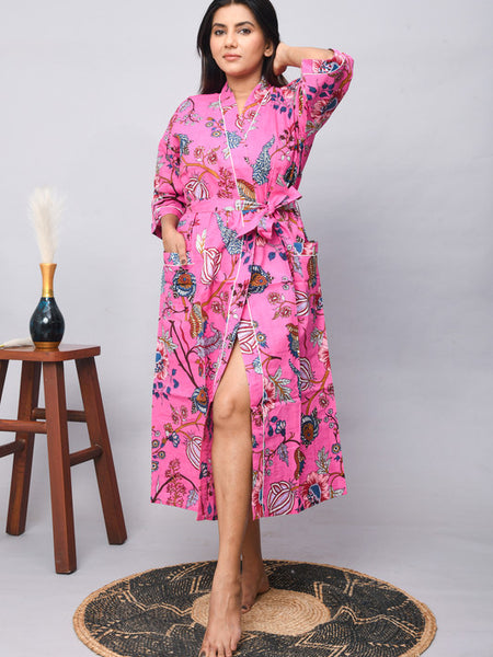 100% Cotton Indian Beach Kimono Robe ,Kimono Robe,Cotton Robe,Shower Robe, Maternity Robe Bath robe Dressing Gown Beachwea