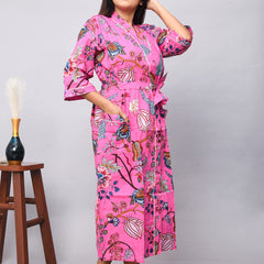 100% Cotton Indian Beach Kimono Robe ,Kimono Robe,Cotton Robe,Shower Robe, Maternity Robe Bath robe Dressing Gown Beachwea