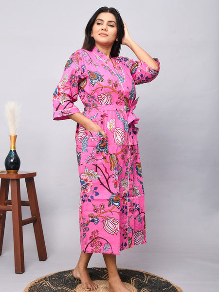 100% Cotton Indian Beach Kimono Robe ,Kimono Robe,Cotton Robe,Shower Robe, Maternity Robe Bath robe Dressing Gown Beachwea