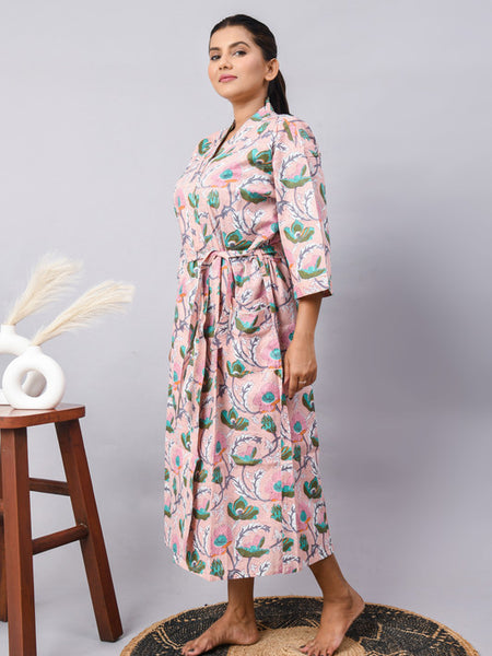 100% Cotton Kimono Robes | Pure Block Print Cotton Kimonos, Festival Clothing, Oriental Kaftans & Women's Robes