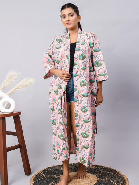 100% Cotton Kimono Robes | Pure Block Print Cotton Kimonos, Festival Clothing, Oriental Kaftans & Women's Robes