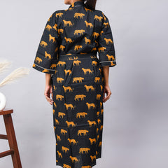 100% Cotton Indian Kimono Robe - Beachwear, Bathrobe, Maternity & Shower Robe | Long/Short Dressing Gown