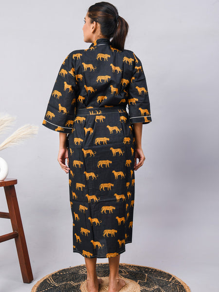 100% Cotton Indian Kimono Robe - Beachwear, Bathrobe, Maternity & Shower Robe | Long/Short Dressing Gown