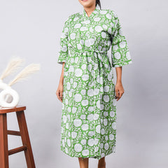 Long Cotton Indian Beach Kimono Robe - Kimono Style Bathrobe, Maternity Robe, Shower Robe, Dressing Gown & Beachwear