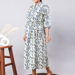 Long Cotton Indian Beach Kimono Robe - Kimono Robe, Shower Robe, Maternity Robe, Bathrobe, Dressing Gown, Beachwear - 2